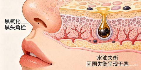 黑头粉刺是许多人常见的肌肤困扰，特别容易出现在鼻翼、额头与下巴等油脂分泌旺盛的区域。虽然不会直接危害健康，但却严重影响肤质细致度与美观。其形成与皮脂分泌有着密切关联，而「水油失衡」正是引发黑头与其他粉刺的关键因素之一。本文将从皮肤学角度解析黑头与油脂分泌的关系，并说明水油失衡如何造成连锁反应。