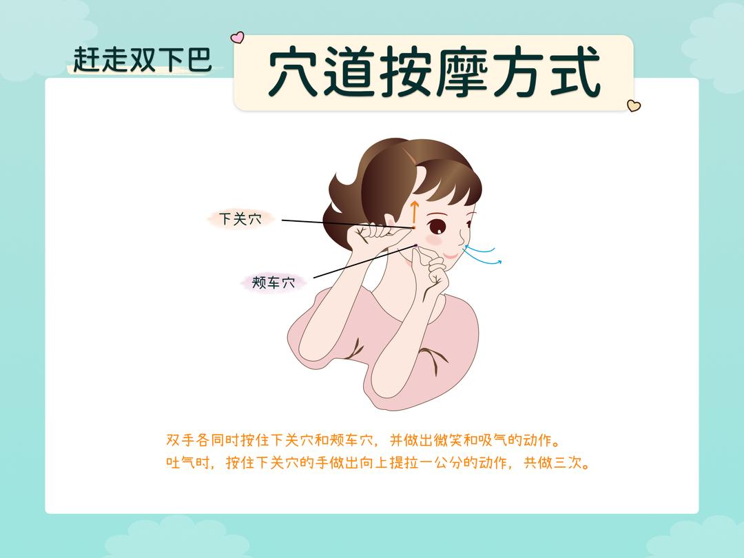 穴道按摩带走双下巴